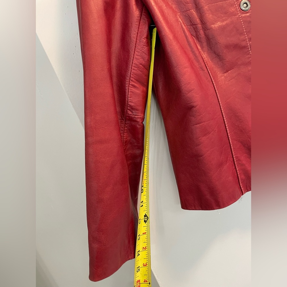 Bernardo, Petite Small, dark red leather jacket snap closure lined lightweight - Picture 6 of 9